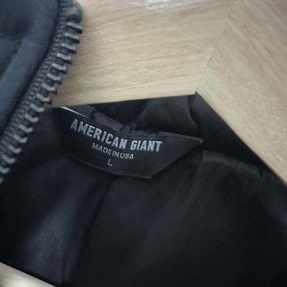 American Giant Vest Mens Puffer Blue Quilted Zip Work Hunting Gorpcore Casual L - Picture 3 of 7